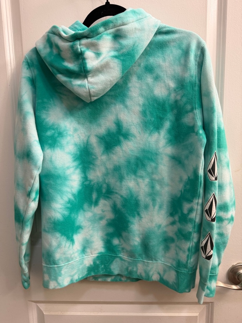 Volcom Teal and White Tie-Dye Pullover Hoodie - Picture 4 of 4